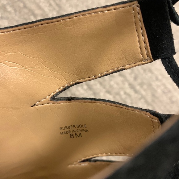 Ann Taylor Black suede, Size 8 high heel lace-up shoes w/zip Never worn🖤 - Picture 8 of 16